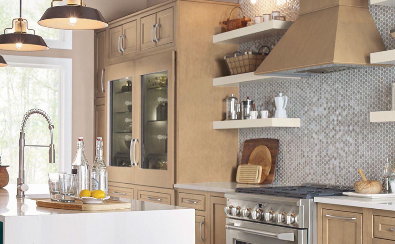 custom mosaic backsplash in a kitchen at Kiba Studios in Atlanta