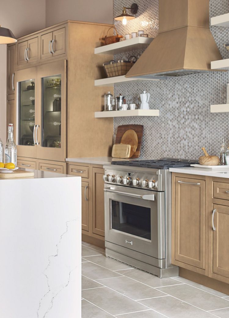 custom mosaic backsplash in a kitchen at Kiba Studios in Atlanta